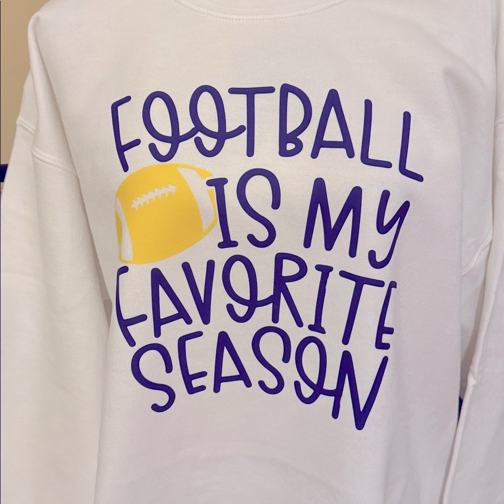 Custom Made “Football is my Favorite Season” Crewneck Sweatshirt - Picture 5 of 5